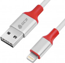 Кабель GREENCONNECT 0.5m Apple USB 2.0, двухсторонний AM/Lightning 8pin MFI для Iphone 5/6/7/8/X - поддержка всех IOS, белый, AL корпус серебро, кра (33-050555)