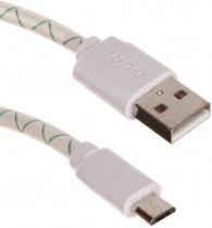 Кабель GREENCONNECT 2A 2.0m USB 2.0, AM/microB 5pin, бело-зеленый, белые коннекторы, 28/24 AWG, поддержка функции быстрой зарядки, морозостойкий (GCR-UA9MCB3-BD-2.0m)