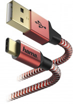 Кабель HAMA USB Type-C (m) USB A(m) 1.5м красный (00178296)