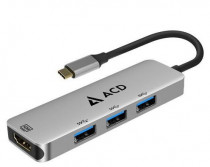 Док-станция ACD Fusion C104 4-в-1 USB-C в 3xUSB3.0/HDMI (-C104-UAL) RTL (ACD-C104-UAL)
