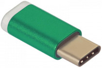Переходник GREENCONNECT USB Type C на micro USB 2.0, M/F, , зелёный, (GCR-UC3U2MF-Green)