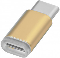 Переходник GREENCONNECT USB Type C на micro USB 2.0, M/F, , золотистый, (GCR-UC3U2MF-G)