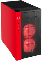 Корпус SILVERSTONE Mini-Tower, без БП, с окном, подсветка, 2xUSB 3.0, Audio, Red Line RL08BR-RGB Black/Red (SST-RL08BR-RGB)