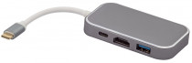Переходник GREENCONNECT Type C на HDMI+ USB3.0-разветвитель на 3 пота (GCR-CHC3USB)