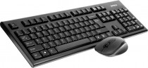 Клавиатура + мышь A4TECH беспроводные, радиоканал, 2000 dpi, цифровой блок, USB, цвет: чёрный (7100N)