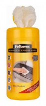 Салфетка FELLOWES чистящие для поверхностей в тубе, дерматолог. безопасны, 100 шт (FS-99715)