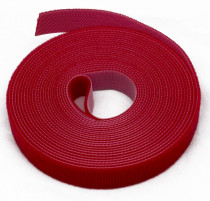 Лента липучка HYPERLINE в рулоне, ширина 9 мм, длина 5 м, полиамид (тканое плетение), красная (WASNR-5x9-RD)