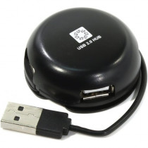 USB хаб 5BITES 4*USB2.0 / USB PLUG / BLACK (HB24-200BK)