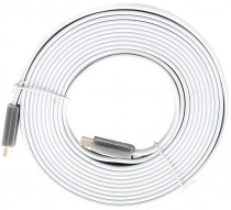 Кабель AOPEN CABLE HDMI 19M/M ver 2.0, 5M, серебряно-белый Flat QUST (ACG568F-S-5M)