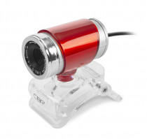 Веб камера CBR 640х480, USB 2.0, 0.3 млн пикс., ручная фокусировка, встроенный микрофон, автоматический баланс белого (CW 830M Red)