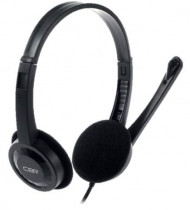 Гарнитура CBR черная (микрофон, накладные наушники, 2 x mini-jack 3.5 mm, регулировка оголовья,1,5м) (CHP 313M)