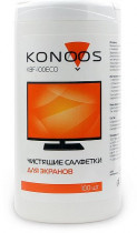 Салфетки KONOOS влажные, для экранов, туба, 100шт (Konoos KBF-100ECO)
