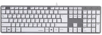 Клавиатура HAMA Rossano белый/серебристый USB slim (R1050453)