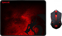 Игровой набор DEFENDER мышь + коврик, проводной, 3200 dpi, USB, Redragon M601BA, красный, чёрный (78226)