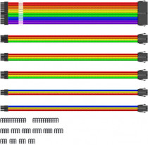 Кабель 1STPLAYER комплект удлинителей для БП 1x24-pin ATX, 1xP8(4+4)pin EPS, 2xP8(6+2)pin PCI-E, 2xP6-pin PCI-E premium cotton 350mm RAINBOW (RB-001)