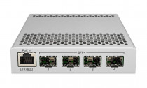 Коммутатор MIKROTIK управляемый, 5 портов, уровень 2, настенный, настольный, Cloud Router Switch (CRS305-1G-4S+IN)