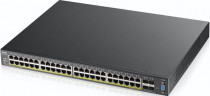 Коммутатор ZYXEL управляемый, уровень 2, 48 портов Ethernet 1 Гбит/с, 4 uplink/стек/SFP (до 10 Гбит/с), поддержка PoE/PoE+, установка в стойку (XGS2210-52HP-EU0101F)