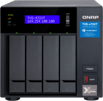 Сетевое хранилище (NAS) QNAP сетевой накопитель, настольный, мест под HDD: 4, 4 ГБ оперативной памяти DDR4, 2x1000 Мбит/с, 1x10 Гбит/с (TVS-472XT-PT-4G)
