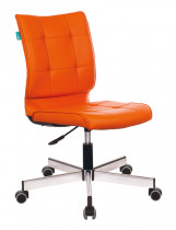 Кресло БЮРОКРАТ без подлокотников оранжевый сиденье оранжевый искусственная кожа крестовина металл (CH-330M/OR-20)