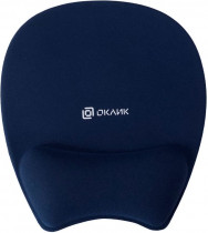 Коврик для мыши OKLICK с гелевой подставкой под запястье, нескользящее резиновое основание, Оклик темно-синий (OK-RG0580-BL)