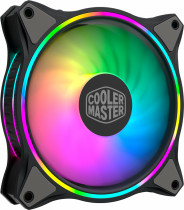 Вентилятор для корпуса COOLER MASTER 120 мм, 650-1800 об/мин, 47.2 CFM, 6-30 дБ, 4-pin PWM, разноцветная подсветка, MasterFan MF120 HALO (MFL-B2DN-18NPA-R1)
