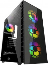 Корпус POWERCASE Midi-Tower, без БП, с окном, подсветка, USB 2.0, USB 3.0, Mistral G4С ARGB, чёрный (CMIG4C-A4)