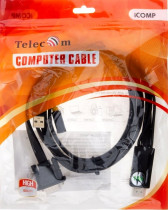 Переходник TELECOM HDMI+audio+USB - VGA M/M, 1.8м (TA675-1.8M)