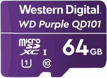 Карта памяти WD 64 Гб, microSDXC, Western Digital Purple (WDD064G1P0C)
