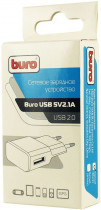 Сетевое зарядное устройство BURO USB, 2.1A, черное (TJ-159B)