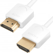 Кабель GREENCONNECT GCR Ультратонкий HDMI2.0 для AppleTV, SLIM, 1.5m, белый, OD3.8mm, HDR 4:2:0, Ultra HD, 4K60Hz, 18.0 Гбит/с, 32/32 AWG (GCR-51482)