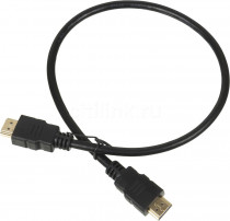 Кабель LAZSO WH-111 HDMI (m)/HDMI (m) 0.5м. Позолоченные черный (WH-111(0,5M))