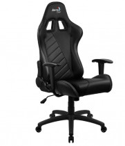 Кресло AEROCOOL искусственная кожа, до 150 кг, механизм качания, поясничный упор, цвет: чёрный, AC110 AIR All Black (4718009155190)