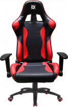 Кресло DEFENDER искусственная кожа, до 150 кг, материал крестовины: металл, механизм качания, цвет: красный, чёрный, Devastator CT-365 Black/Red (64365)
