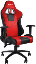 Кресло HIPER HGS-104 Игровое чёрно-красное (кожа-PU, 2D подлокотник, газлифт класс 3, регулируемый угол наклона, механизм качания) (HGS-104-BK/RED)