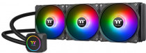 Жидкостная система охлаждения THERMALTAKE для процессора, СВО, Socket 115x/1200, 1356, 1366, 2011, 2011-3, 2066, AM2, AM2+, AM3, AM3+, AM4, FM1, FM2, FM2+, 3x120 мм, 1500 об/мин, разноцветная подсветка, TH360 ARGB Sync (CL-W300-PL12SW-A)