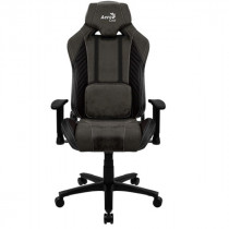 Кресло AEROCOOL текстиль/искусственная кожа, до 150 кг, механизм качания, поясничный упор, цвет: чёрный, BARON Iron Black (4710562751161)