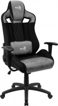 Кресло AEROCOOL текстиль/искусственная кожа, до 150 кг, тип роликов: полумягкие, поясничный упор, механизм качания, цвет: серый, EARL Stone Grey (4710562751307)