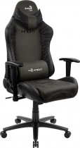 Кресло AEROCOOL текстиль/искусственная кожа, до 150 кг, механизм качания, поясничный упор, цвет: чёрный, KNIGHT Iron Black (4710562751208)