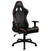 Кресло AEROCOOL искусственная кожа, до 150 кг, механизм качания, поясничный упор, цвет: красный, чёрный, AC110 AIR Black Red (4718009155213)