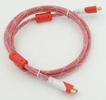Кабель BEHPEX аудио-видео HDMI (m)/HDMI (m) 1.8м. феррит.кольца Позолоченные контакты красный