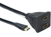 Переходник CABLEXPERT HDMI HD19F/2x19F, 1 компьютер = 2 монитора, пассивный, Full-HD, 3D, 1.4v (DSP-2PH4-002)