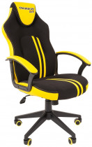 Кресло CHAIRMAN текстиль/искусственная кожа, до 120 кг, материал крестовины: пластик, механизм качания, цвет: жёлтый, чёрный, Game 26 Black/Yellow, 00-0 (7053960)
