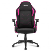 Кресло SHARKOON текстиль, до 120 кг, механизм качания, цвет: розовый, чёрный, Elbrus 1 (ELBRUS-1-BK/PK)