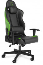Кресло WARP искусственная кожа, до 90 кг, материал крестовины: пластик, механизм качания, поясничный упор, цвет: зелёный, чёрный, Sg Black/Green (SG-BGN)