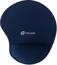 Коврик для мыши OKLICK тканевая поверхность, резиновое основание, 200 мм x 230 мм, толщина 4 мм, подушка под запястье, Оклик OK-RG0550, синий (OK-RG0550-BL)