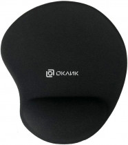 Коврик для мыши OKLICK тканевая поверхность, резиновое основание, 200 мм x 230 мм, толщина 4 мм, подушка под запястье, Оклик OK-RG0550 Black, чёрный (OK-RG0550-BK)