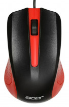 Мышь ACER проводная, оптическая, 1200 dpi, USB, OMW012, красный, чёрный (ZL.MCEEE.003)
