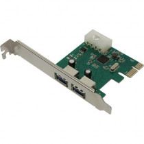 Контроллер EXEGATE EXE-319 PCI-E 2.0, 2*USB3.0 ext, разъем доп.питания (OEM) (EX283718RUS)