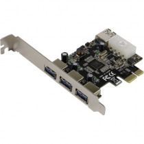 Контроллер EXEGATE EXE-367 PCI-E 2.0, 3*USB3.0 ext + 1*USB3.0 int, разъем доп.питания (OEM) (EX283720RUS)