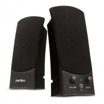 Акустическая система PERFEO 2.0, мощность 6 Вт, 180-16000 Гц, материал колонок: пластик, USB, разъем для наушников, Uno Black (PF_4392/PF-210)